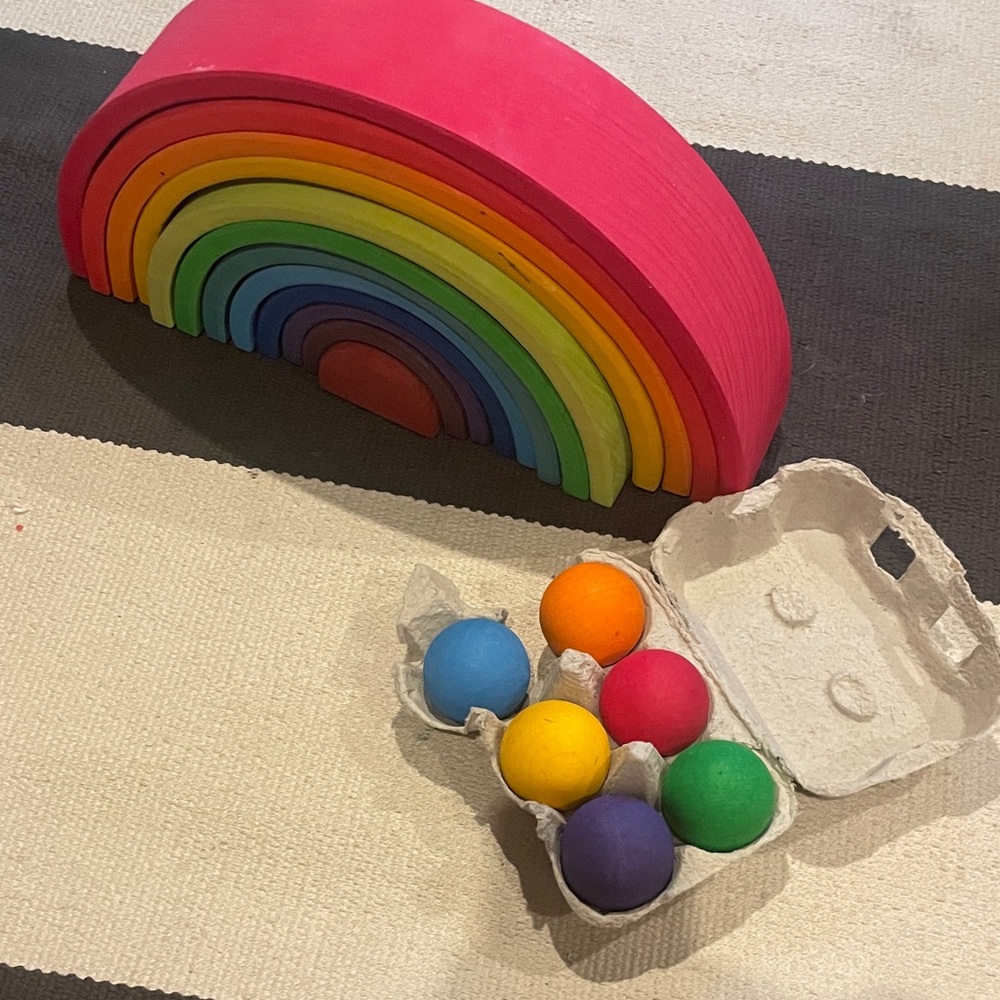Original Grimm Colorful Wooden Rainbow Stacker - Picture 3 of 7